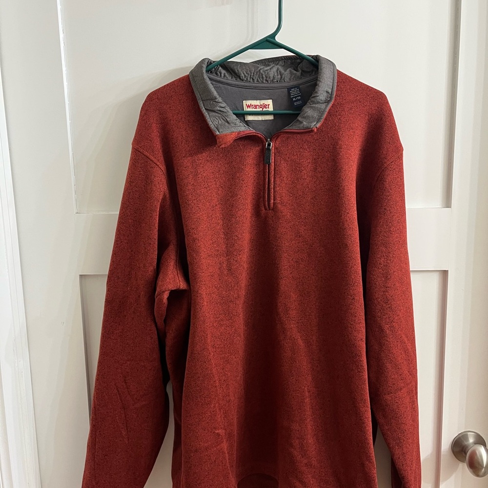 Wrangler Men's Rust Zip-Up Sweater